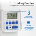 thumbnail image 4 of TNCE 220V Timer Switch THC15A mini size 7-day programmable time controller digital Full Automatic Control module Breaker for, 4 of 6
