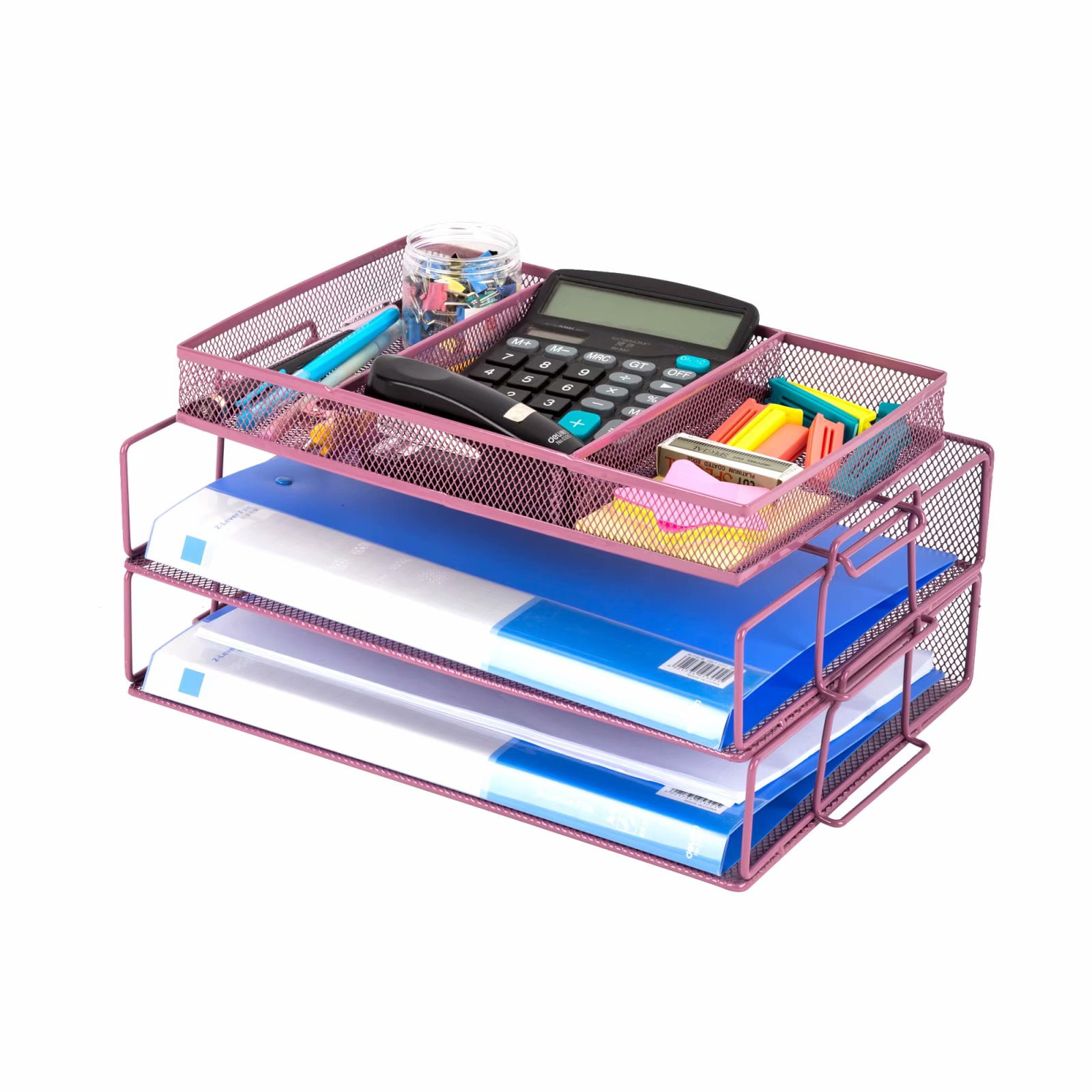HGMart Mesh Desktop Office Organizer 2 Tier Stackable File Letter