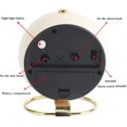 thumbnail image 5 of Reloj despertador analógico silencioso vintage beige con diseño de metal que no hace tictac para dormitorios y oficinas, funciona con pilas, 5 of 5