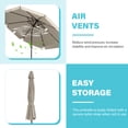 thumbnail image 5 of FUNDAZE 9ft Outdoor Patio Umbrella with Tilt & Crank, Heavy Duty Round Sun Umbrella for Garden, Poolside, Deck, Backyard，Beige, 5 of 8