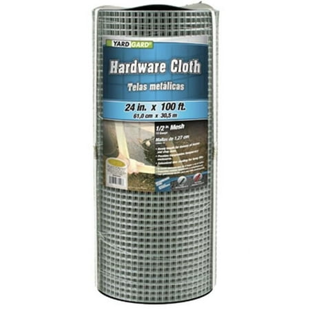 YardGard 308246B Galvanized Metal Hardware Cloth Fence, 1/2-In. Mesh, 19-Ga., 24-In. x 100-Ft. - Quantity 1