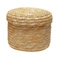thumbnail image 2 of Maoww Storage Basket Lid Straw Woven Pastoral Handmade Storaging Box Space Saving Rattan Baskets Kitchen Decor Snack Round Mini, 2 of 8