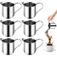 thumbnail image 1 of Ensemble de 6 Pichets à Lait en Acier Inoxydable, Pichet à Mousser 90 ml, Pichet à Lait de 3 oz pour Mousseur à Lait, Machine à Café, Machine à Expresso, 1 of 1