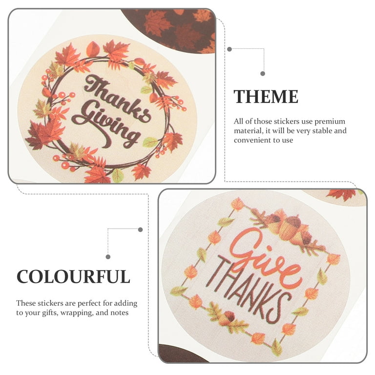 1 Roll of Decorative Seal Stickers Thanksgiving Envelope Stickers Delicate Envelope Seals