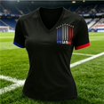 thumbnail image 2 of Women's Soccer Raglan Sleeve Top France National Team Print V Neck For Casual Tee With Sporty Soccer 2026 Jerseys Shirts Size L, 2 of 4