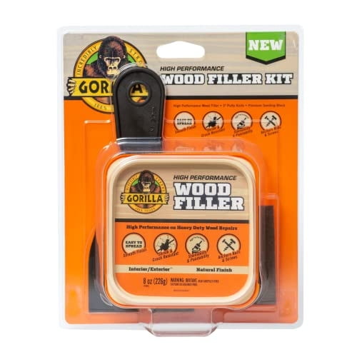 Kit de reparación de relleno para madera Gorilla Multiusos con cuchillo y Bloque
