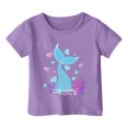 thumbnail image 3 of Zszcpp Toddler Girl Graphic Teens Trendy Ocean Animal Leisure Print Tee Short Sleeve Baggy T-Shirt Blouse Girls Tops, 3 of 5