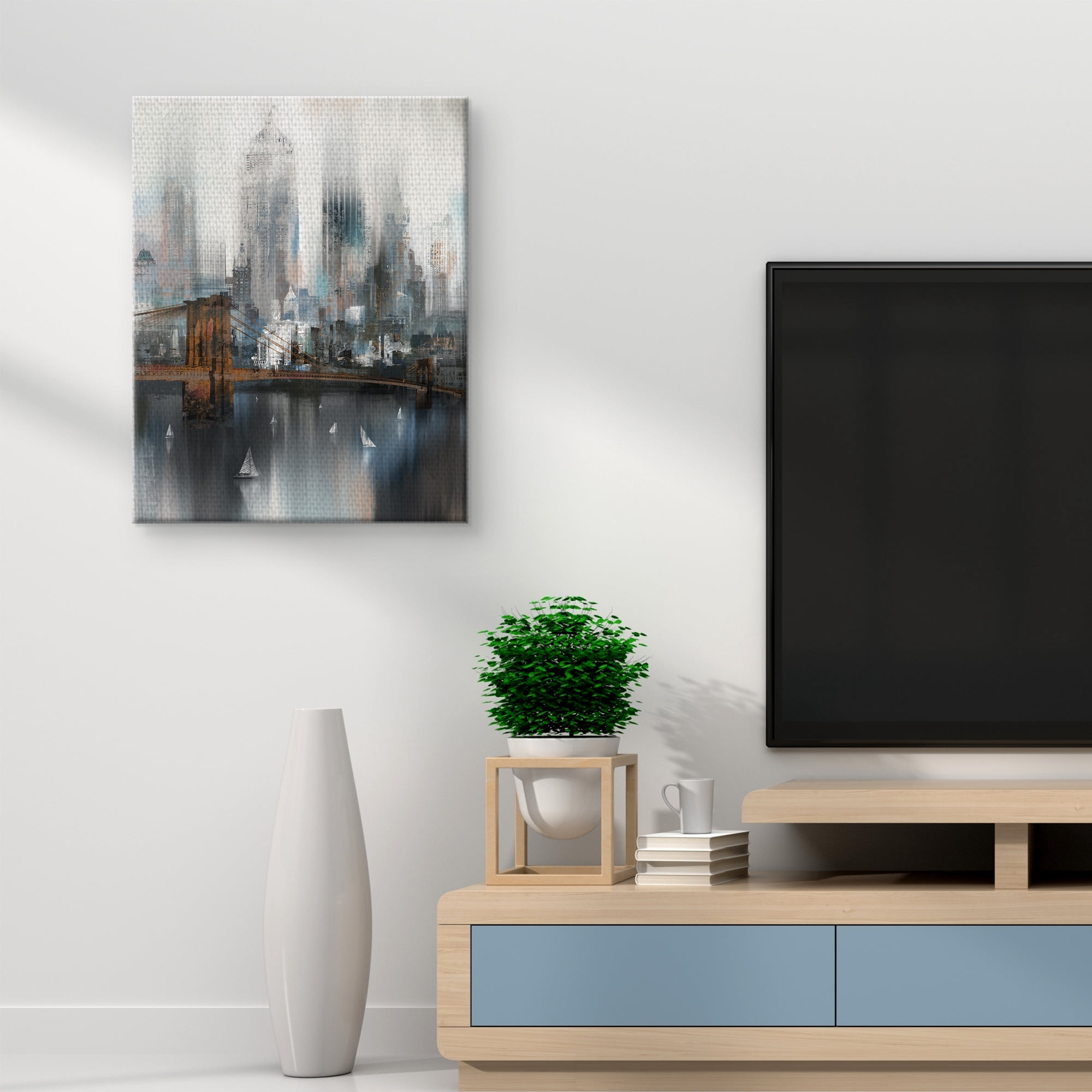 Masterpiece Art Gallery Cityscape NYC by Willowbrook Fine Art Canvas Art Print 22" x 28"