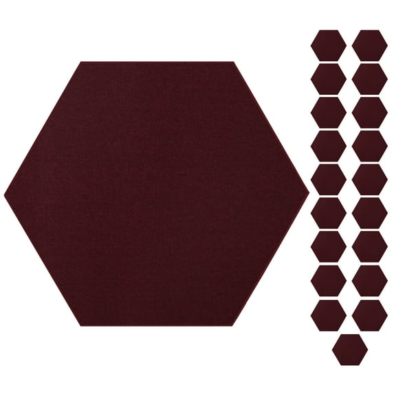 Furnish My Place Modern Indoor/Outdoor Commercial Solid Burgundy Rug, Modern Area Rug, Baby Nursery Mat, Pet-Friendly Carpet for Living Room, Playroom, Made in USA, 3' Hexagon - Set of 20