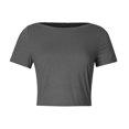 thumbnail image 4 of Uaswgudfs Women's Solid Color Fitted Crew Neck Short Sleeve Blouse - Soft Basic Cotton Tee Tops for Casual Wear, 4 of 4