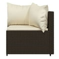 thumbnail image 3 of vidaXL 4 Piece Garden Lounge Set with Cushions Brown Poly Rattan, 3 of 5
