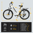 thumbnail image 5 of Qlife Cityone 2.0 EBikes for Adults,26" Electric Mountain Bike with 48V 10.4Ah Battery 500W,Max 28MPH Electric Bicycle,7-Speed with Fender & Rear Rack（White）, 5 of 6
