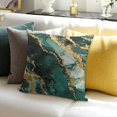 thumbnail image 3 of BANET Decorative Throw Pillow Case, Ink Splash Paint Teal Green Marble Short Plush Pillowslip for Couch Bed Sofa, Double-Sided Printed 22x22in, 3 of 5