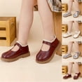 thumbnail image 1 of JDQJBZ Girls Princess Flats Shoes Solid Color with Flower Bow Knot Soft Sole Mary Jane, 1 of 5