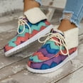 thumbnail image 3 of Rokment Christmas Snow Boots for Women 2025 Winter Xmas Festival Fleece Lined Wide Width Combat Flat Warm Fold over Ankle Booties Sky Blue Size 7.5, 3 of 5