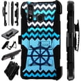 thumbnail image 1 of WORLD ACC LuxGuard Holster Case Compatible with Samsung Galaxy A21 Hybrid Phone Cover (Sailor Chevron), 1 of 1