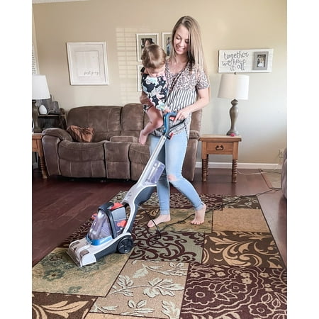 Hoover - PowerDash Corded Upright Deep Cleaner - White/Blue