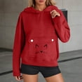 thumbnail image 5 of Womens Tops Long Sleeve Pocket Hooded Printed Sweatshirt,Sweatshirts for Women Red L, 5 of 6