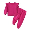 thumbnail image 6 of GYRATEDREAM Toddler Girls 2 Piece Outfits Ruffle Long Sleeve Pullover Sweatshirts and Sweatpants Fall Clothing Sets, 6 of 9