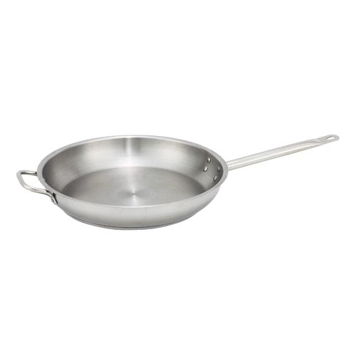 Winco TGFP-8 8-Inch Dia Tri-Ply Stainless Steel Fry Pan w/о Lid Natural Finish 