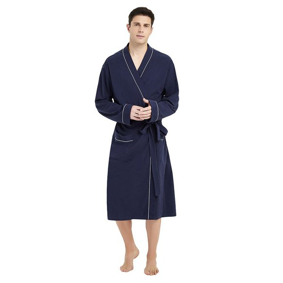 U2SKIIN Albornoz de algodón para hombre, ligero, de punto (azul marino 2XP/3XP)