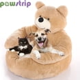 thumbnail image 2 of Super Soft Dog Bed Cute Winter Warm Bear Hug Cat Sleeping Mat  Semi-closed Puppy Kitten Plush Nest Cushion Dog Sofa Pet Supplies ShopWise Round, 2 of 13