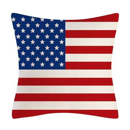 TOPUUTP Funda de almohada para el día de la independencia, diseño de bandera americana, perfecta para decoración del hogar al aire libre