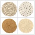 thumbnail image 2 of Minkissy Round Woven Coasters for Home Use Cotton 8Pcs 0.3X4.3In, 2 of 8