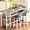Gray+Gray, variant on MOOSENG 3-Piece Bar Table and Chairs Set, Faux Marble Kitchen Counter Table with 2 PU Upholstered Bar Stools, Bistro Table with 3-Tier Storage Shelves, Space Saving for Small Space