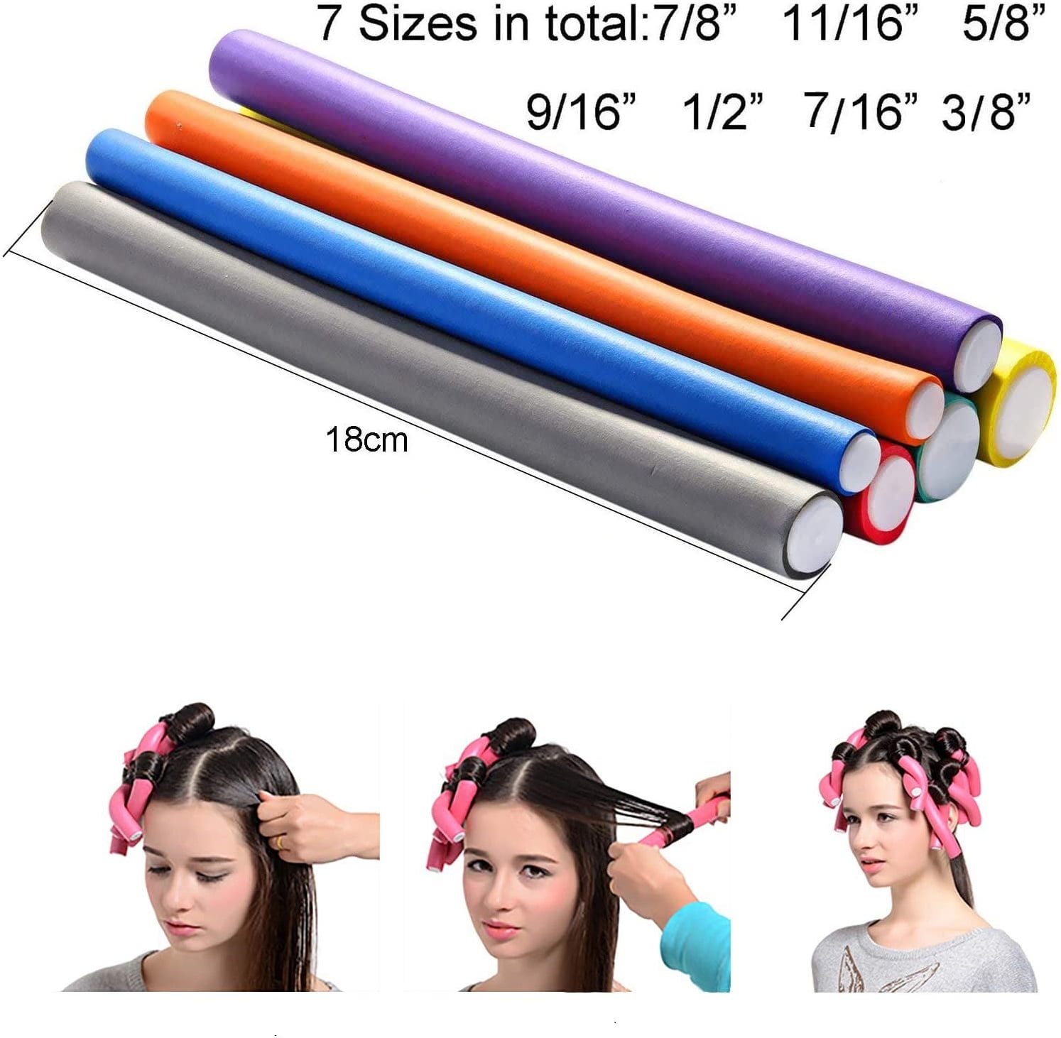 42 Pcs Foam Hair Curlers Rods no Heat Flexible Hair Rollers,Sponge Rollers  Curlers with Hair Tools,7 Size Hair Styling Tools for Hair DIY SET -  Walmart.com