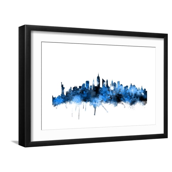 Art.com New York Skyline Art Print by Michael Tompsett, Black Frame Wall Art, 23" x 17"