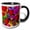 Black/White, variant on 3drose, Heart Abstract with Pretty Colored Background, 11oz Magic Transforming Mug