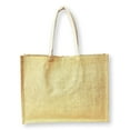 thumbnail image 4 of Vintage Style Jute with Cotton Pocket Reusable Large Tote Grocery Shopping Bag -Natural Color, 4 of 5