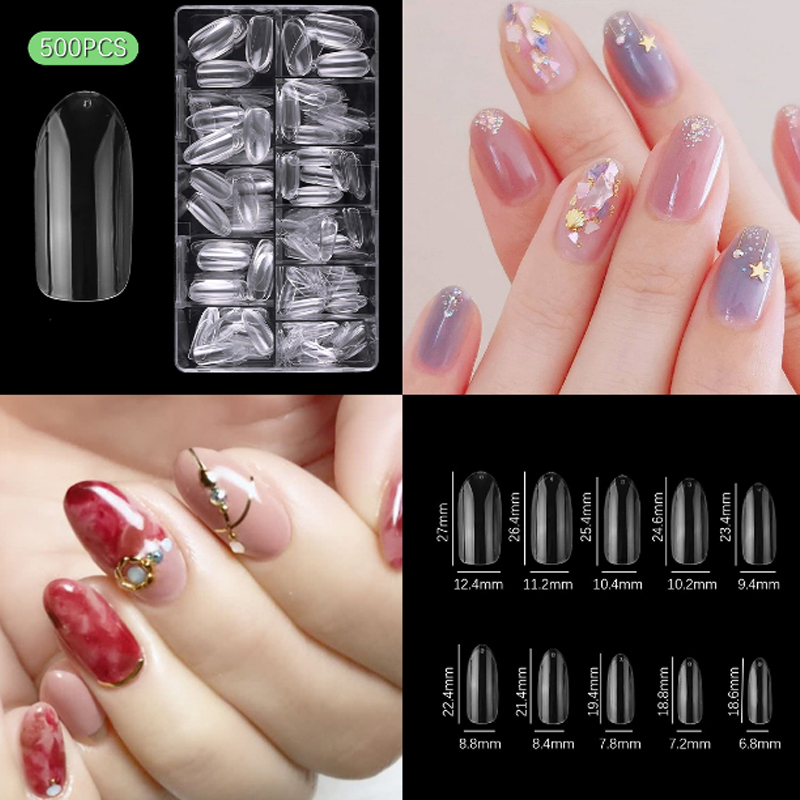 500 Capsules Ongles French Acrylique Naturel - Lot Professionnel Pour Art Des Ongles