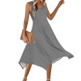 thumbnail image 6 of LLYwey Womens Casual A-Line Dresses - Summer Beach Solid Color Sleeveless Tshirt Midi Dresses Beach Vacation Loose Flowy Tank Sundress, I-15, Gray, S, 6 of 6