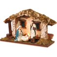 thumbnail image 1 of GHSDFBB Christmas Nativity Scene Indoor with Mossy Stable and LED Light, 12.5'' Manger for Nativity Scene, Village Resin Nativity Creche Stable for Christmas Decor, 1 of 6