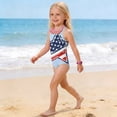 thumbnail image 4 of CCRFTGI 4th of July Girls Swimsuit Summer Beach Bathing Suit One Piece Patriotic American Flag Stars Swimwear Beach Adjustable Strap Girls Clothes Bathing Suits for Kids Sky Blue 11-12 Years, 4 of 8