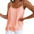 thumbnail image 1 of Playeras,Blusas y Tops,Ropa para Mujer Lindo camisetas sin mangas para las mujeres Mujeres Flowy Layered Spaghetti Strap Camisole Casual Camisas sin mangas Tank Top (Pink, L), 1 of 6