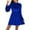 Blue, variant on Velvet Dress for Women Mock Neck Long Sleeve Fall Dress Elastic Waistline Wedding Guest Mini Tunic Dress Formal Holiday Party Dresses