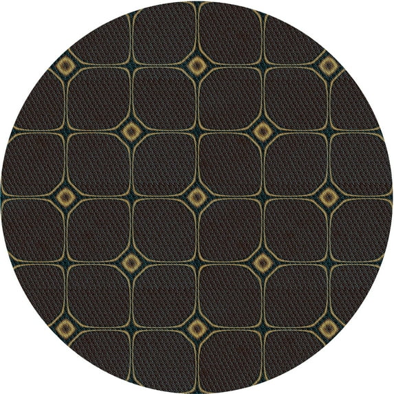 Ahgly Company Indoor Round Patterned Midnight Gray Area Rugs, 5' Round