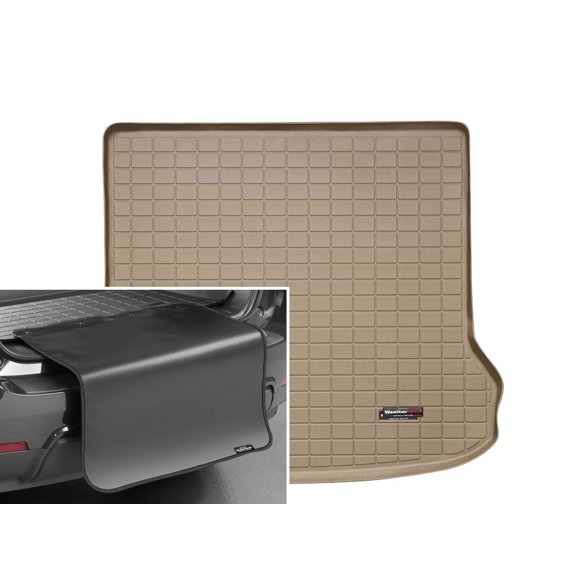 WeatherTech Cargo Trunk Liner with Bumper Protector compatible with Volvo XC70, V70 - Behind 2nd Row w/ Bumper Protector, Tan