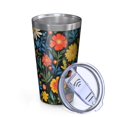 thumbnail image 2 of 16oz Tumblers Floral Pattern Stainless Steel Vacuum Insulated Double Wall Travel Tumbler Cups Mug with Lid and Straw,Cleaning Brush for Coffee,Tea, 2 of 4