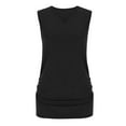 thumbnail image 6 of Diufon Womens Tank Tops Summer Casual V Neck Sleeveless T-Shirts Solid Color Pleated Tunics, 6 of 7