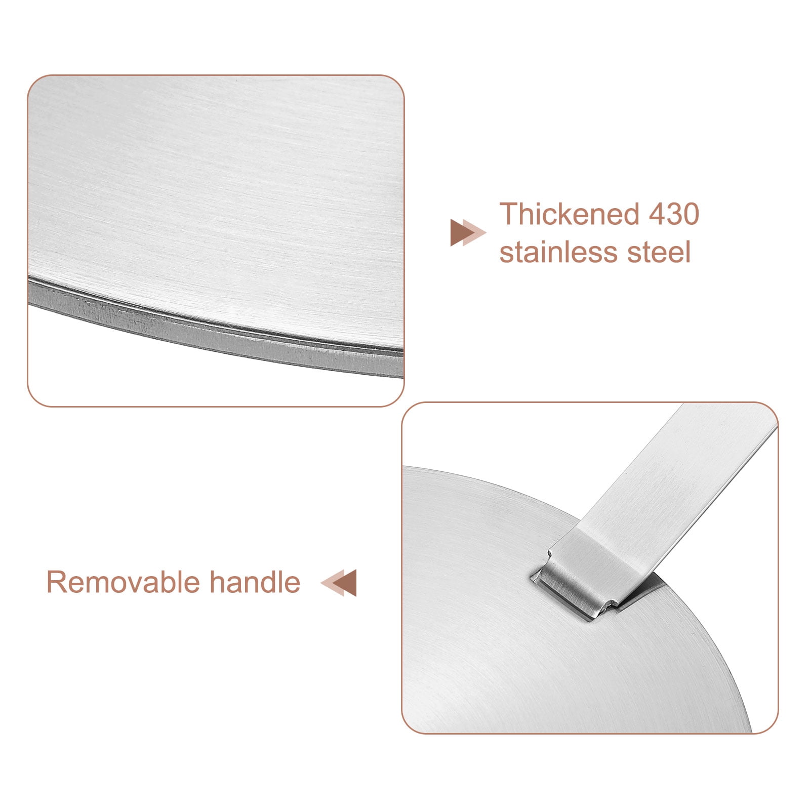 Unique Bargains Heat Diffuser Plate for Gas Stove Induction Adapter with Handle 8in Silver