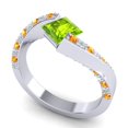 thumbnail image 2 of 1.20 Carat Unique Natural Diamond Peridot & Citrine Gemstone Bridal Ring for Ladies 18K White Gold Size 6.5 by Diamond-Capitals, 2 of 8