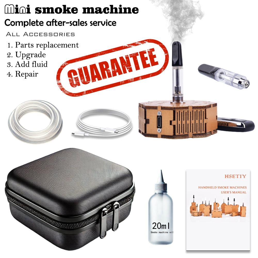 Wooden Smoke Machine Handmade Rechargeable Remote Control Mini Fog Machine Suitable for Photography Role Playing Smoke Machine Commercial Photography Outdoor Activities Party