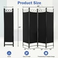 thumbnail image 5 of Room Dividers with 4 Panels Privacy Screen Folding Wall Dividers Room Partitions Dividers for Home Office, Black, 5 of 7
