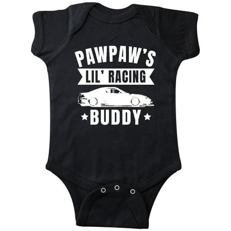 

Inktastic Pawpaw s Lil Racing Buddy with Car Silhouette Gift Baby Boy or Baby Girl Bodysuit