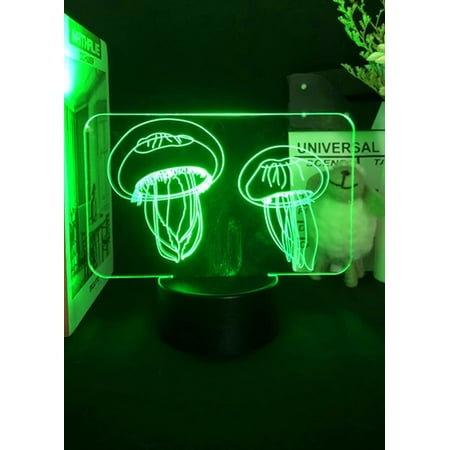 

YSTIAN 3D Jelly Fish Night Light Lamp Illusion 7 Color Changing Touch Switch Table Desk Decoration Lamps Acrylic Flat ABS Base USB Cable Birthday Gift Toys
