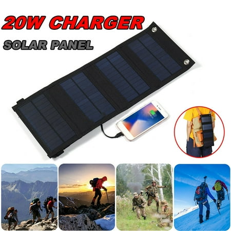 

TOPEAK Solar 20W Portable Solar Panel Phone for Android Smart phones iPads Android Tablets Foldable Solar Panel for Camping Outdoors(Black)